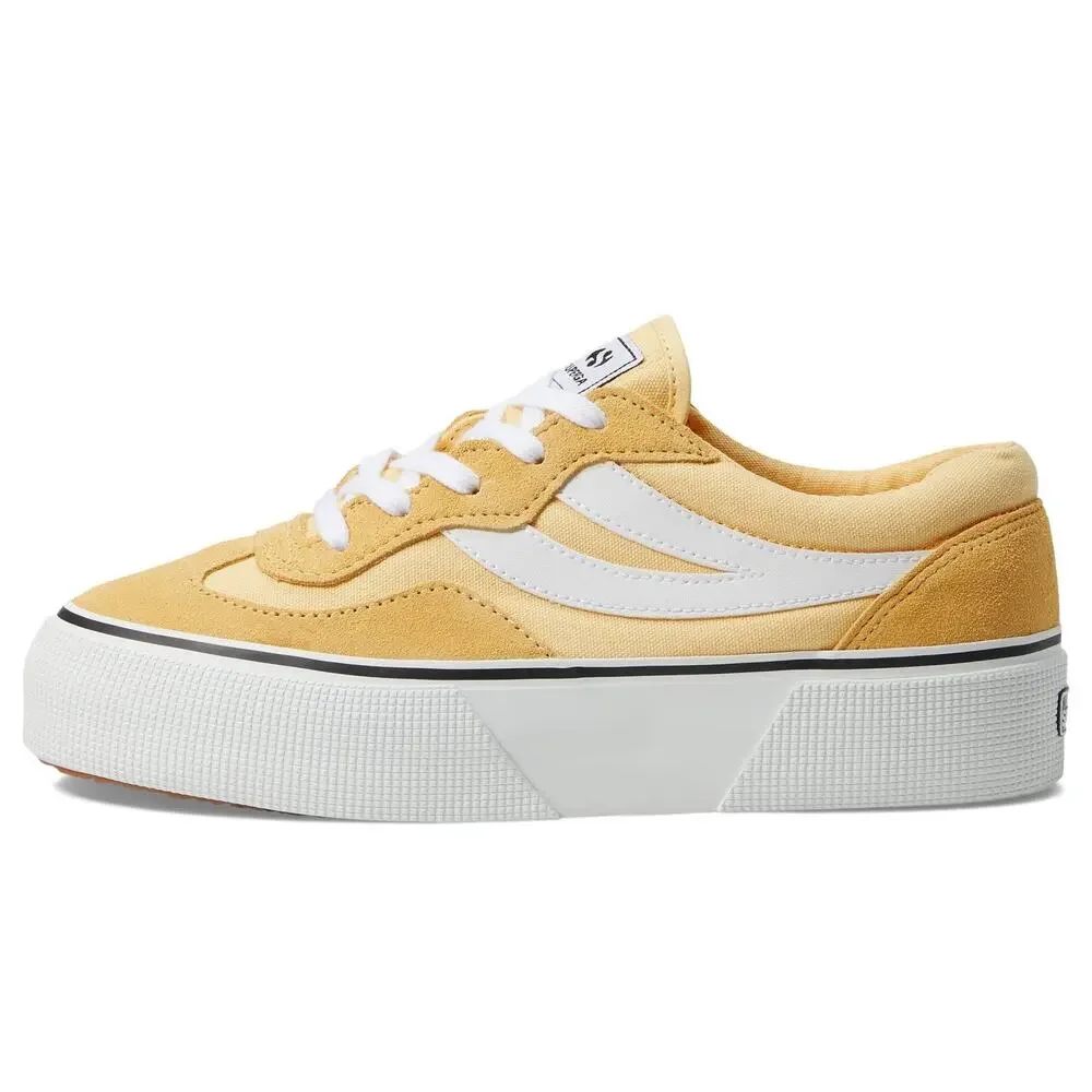 SUPERGA 3041 REVOLLEY -BLOCK PLATFORM YELLOW LIGHT WHITE EU 40 US WOMENS 9 M